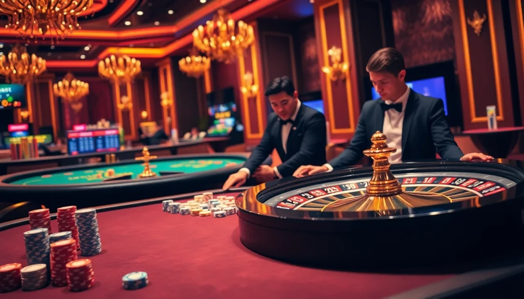 Players engage at a high-stakes table, embodying the excitement of https://rr88.wales/ premium casino experience.