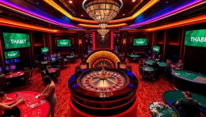 Players enjoy thrilling games at THABET casino, experiencing luxury and excitement.