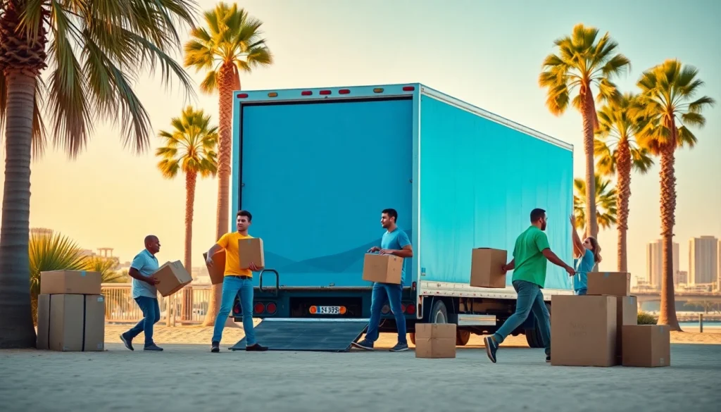 Movers San Diego team loading a truck under sunny skies, showcasing professionalism and efficiency.
