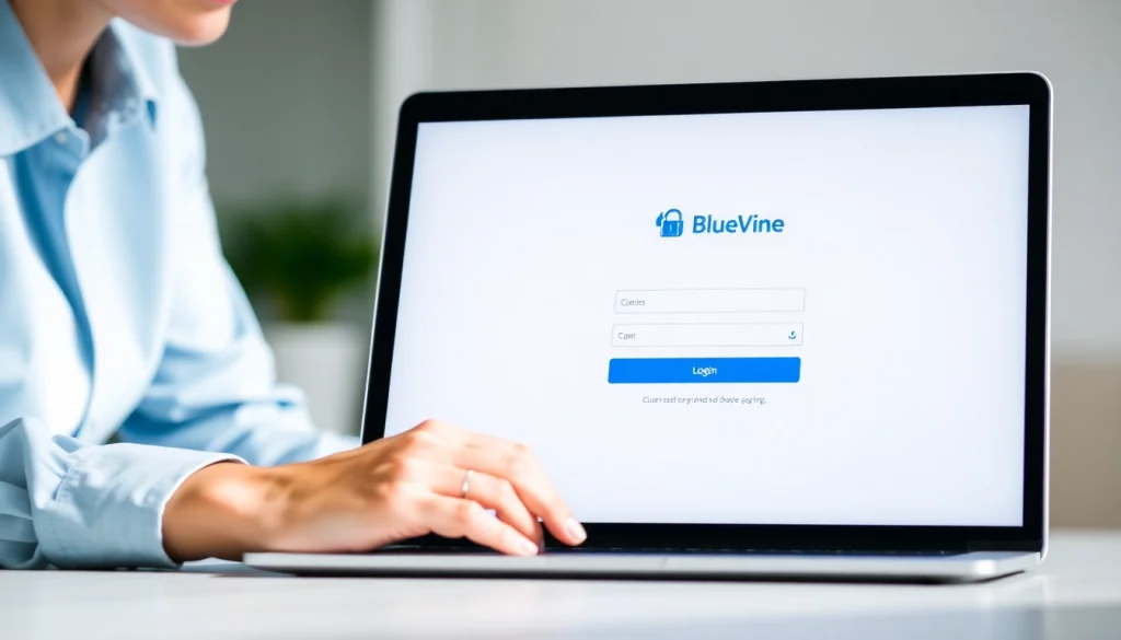 Access the secure bluevine login page on a laptop with a calm and focused setup.