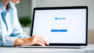 Access the secure bluevine login page on a laptop with a calm and focused setup.