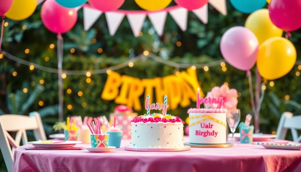 Celebrate a memorable customizable birthday party with colorful decorations and personalized touches.
