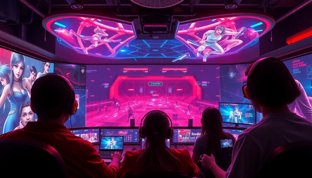 Porn games AI immersive gaming environment with advanced graphics and engaged players.