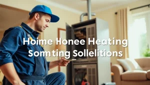 HVAC technician conducting heating repair mt kisco in a cozy living room.