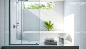 Genießen Sie die elegante duschkabine 90x90 in einem modernen Badezimmer mit stilvollen Fliesen und sanften Farben.