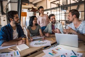 Beautiful,Young,Business,People,In,Casual,Clothes,Are,Using,A