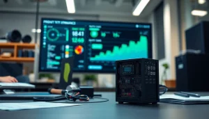 Visual representation of DAS 142 system components in an innovative tech workspace.