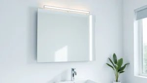 Enhance your space with a stylish bathroom mirror with LED light that offers modern elegance.