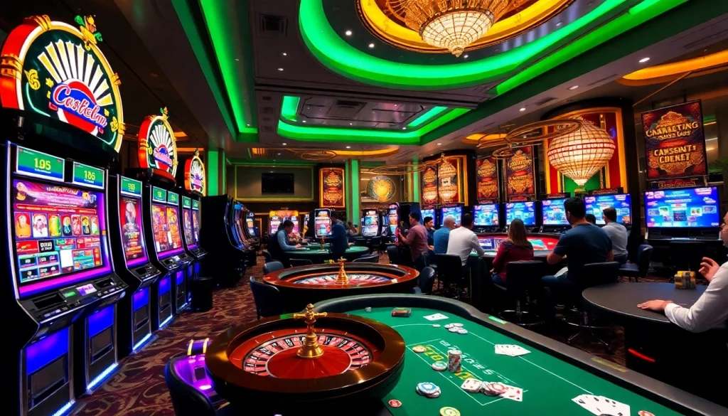 Engaging gambling scene showcasing Daftar Modal138 with vibrant casino games and lively players.