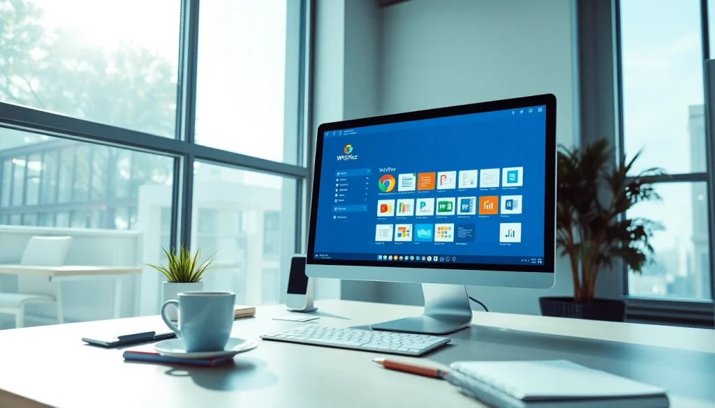 在现代办公空间展示的WPS下载软件，提升生产力。