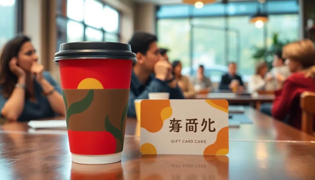 스타벅스 기프티콘을 앞에 두고 즐거운 시간을 보내는 카페 고객들 모습