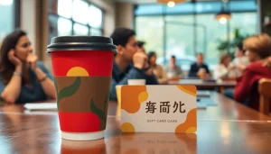 스타벅스 기프티콘을 앞에 두고 즐거운 시간을 보내는 카페 고객들 모습