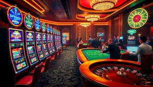 Rasakan kemenangan dengan slot deposit pulsa di mesin kasino mewah dan meja poker yang sedang beraksi.