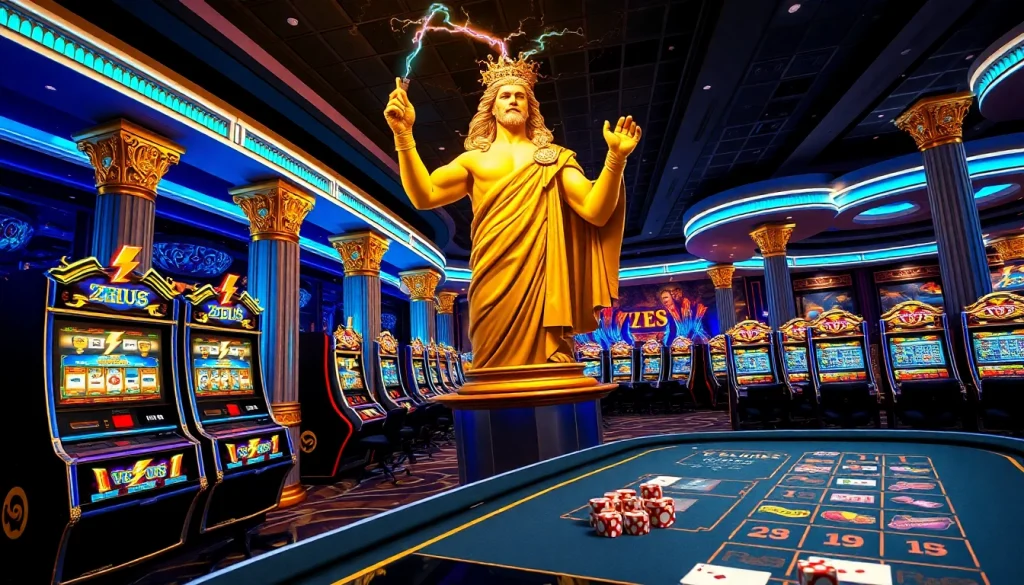 Engage with slot zeus in a luxurious casino setting featuring dynamic games and exciting themes.