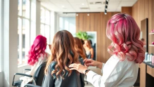 Experience the artistry of salon coafura bucuresti with professional hairstyling in a vibrant setting.