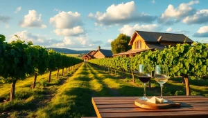 Enjoying the scenic view at Clarksburg wineries with wine and cheese on a picnic table.