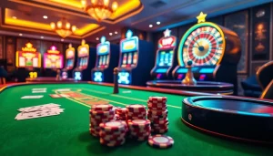 Experience the excitement of Haywin with vibrant casino tables and spinning roulette wheels.