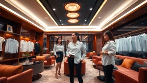 Suwon셔츠룸 interior showcasing stylish ambiance and attractive managers in white shirts