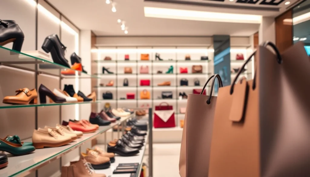 레플리카 사이트의 다양한 제품들이 진열된 세련된 상점 내부 모습.