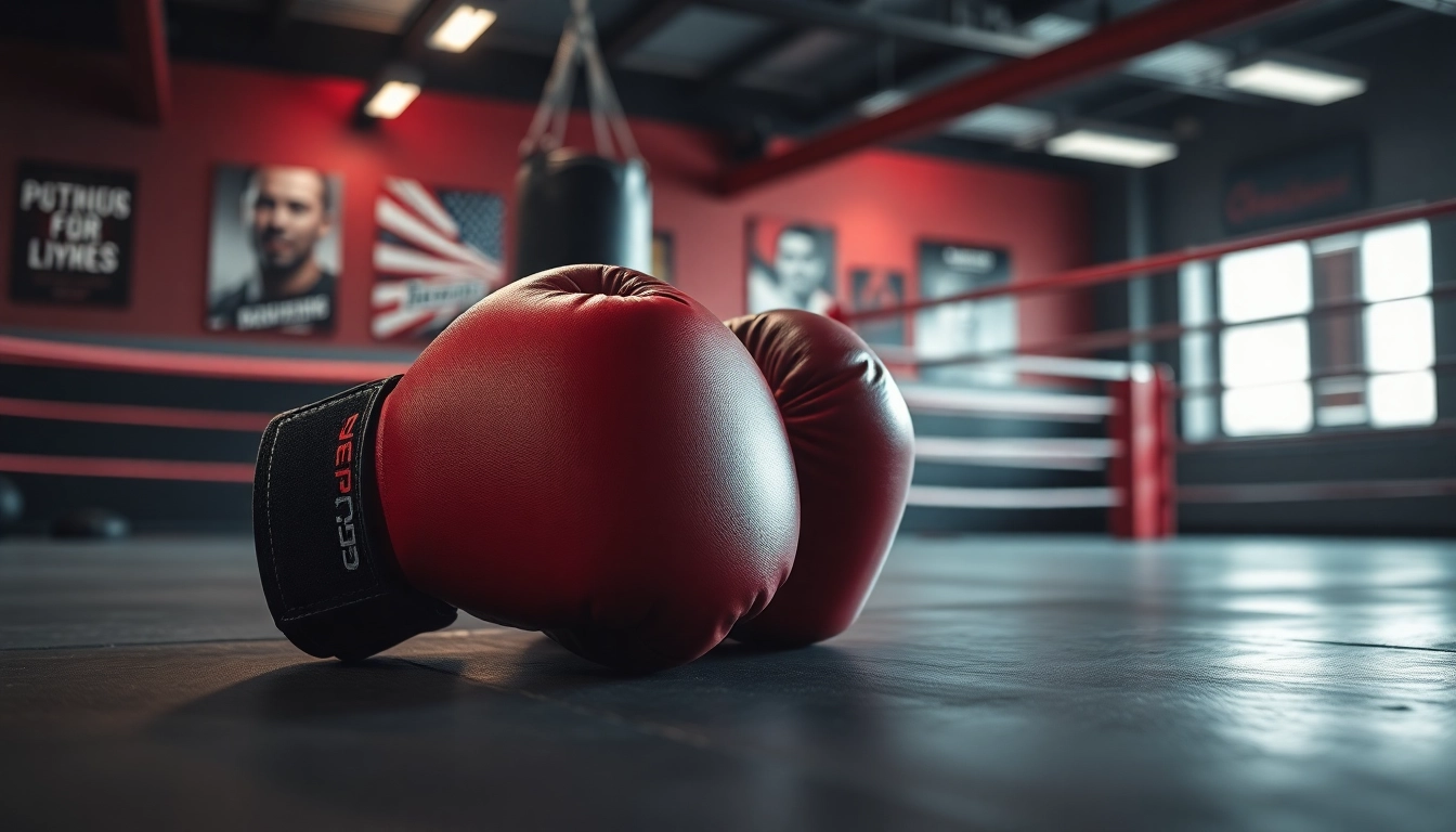 MMA gloves on a gym floor, showcasing their design and quality.