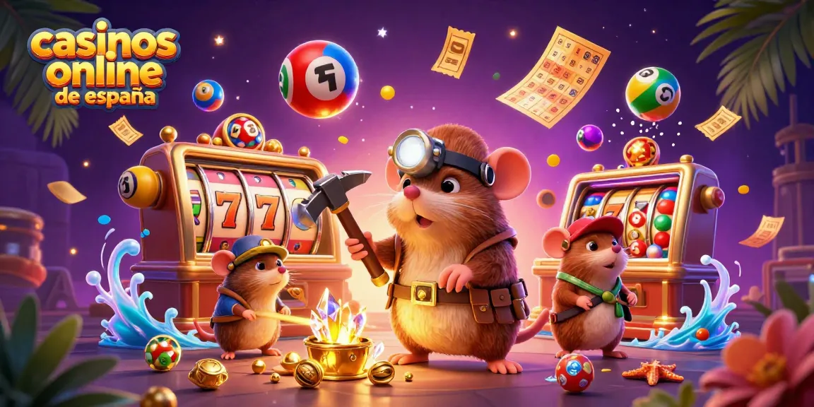 Disfruta de los mejores casinos online de España mientras exploras premios y jackpots en esta ilustración vibrante.