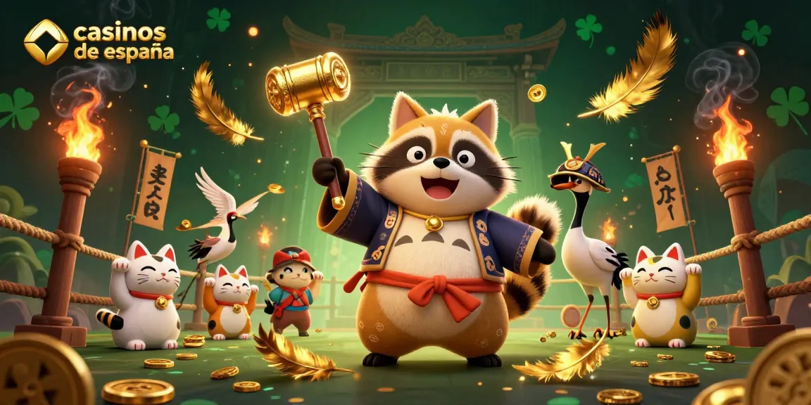 Disfruta de los mejores casinos online de España con una vibrante ilustración 3D lleno de alegría y fortuna.