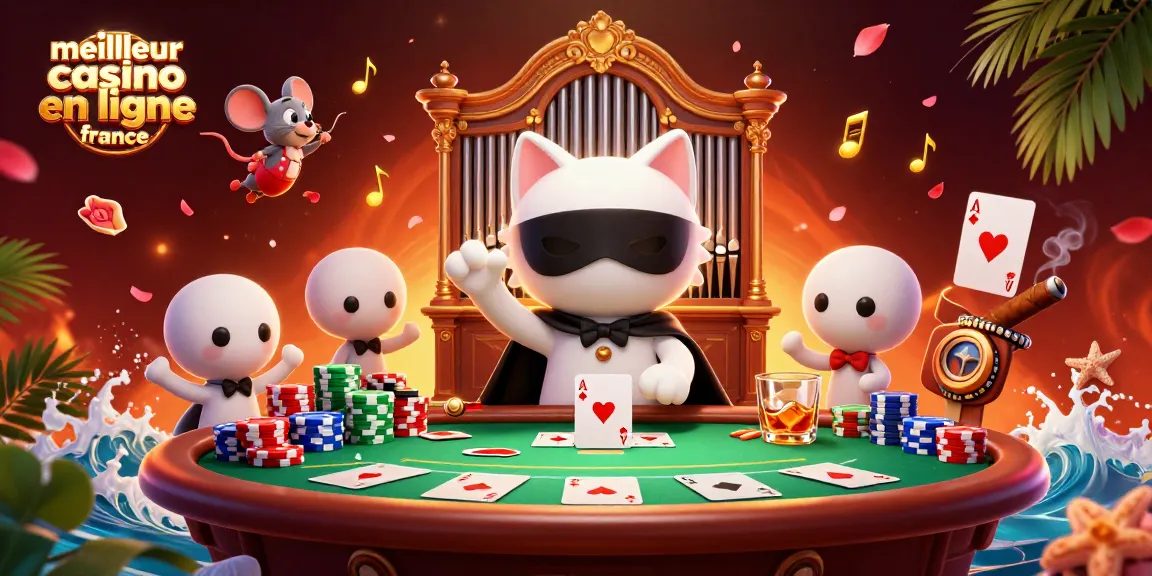 Découvrez le meilleur casino en ligne France avec cette illustration vibrante et engageante de jeux de cartes.