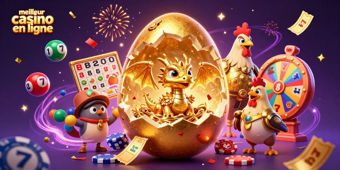 Découvrez le meilleur casino en ligne avec un dragon d'or, des jetons de poker et des éléments de machines à sous.